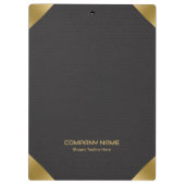 Schwarzer Lederabdruck mit goldenen Akzenten Klemmbrett (Rückseite)