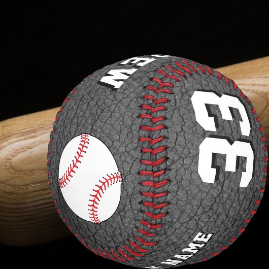 Schwarzer Lederdruck Spieler Name Teamnummer Baseball