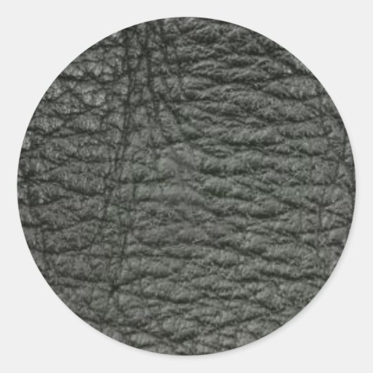 Schwarzer Ledereffekt Runder Aufkleber (Vorderseite)