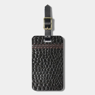 Schwarzer lederner Beschaffenheit Gepäckanhänger