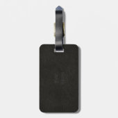 Schwarzer lederner Blick Gepäckanhänger (Rückseite vertikal)