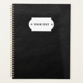 Schwarzer Lederplaner Planer (Vorderseite)