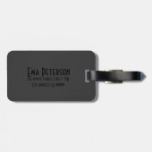 Schwarzer Lederschacht Gepäckanhänger (Rückseite horizontal)