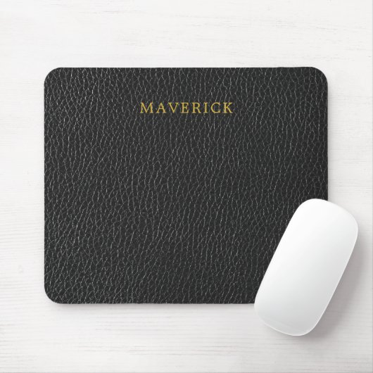 Schwarzer Lederstrukturhintergrund mit individuell Mousepad (Mit Mouse)