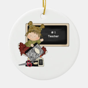 Schwarzer Lehrer des Brett-#1 Keramik Ornament