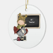 Schwarzer Lehrer des Brett-#1 Keramik Ornament (Links)