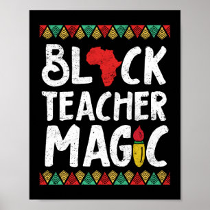 Schwarzer Lehrer Magie Schule Funny Black Teacher Poster