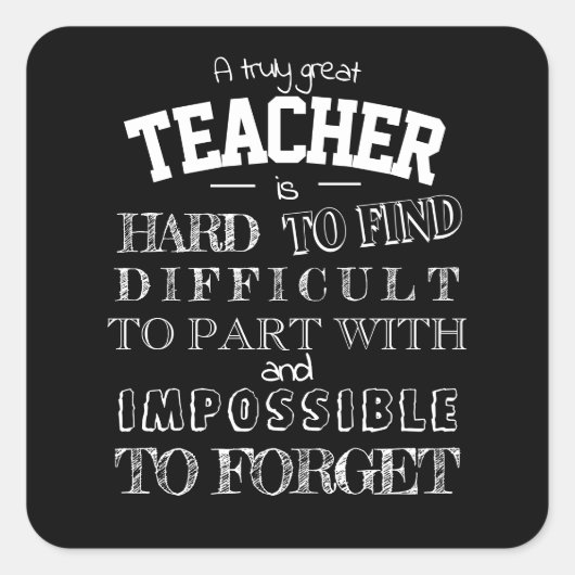 Schwarzer Lehrer Vielen Dank für Ihr Dankeschön Sc Quadratischer Aufkleber (Vorderseite)
