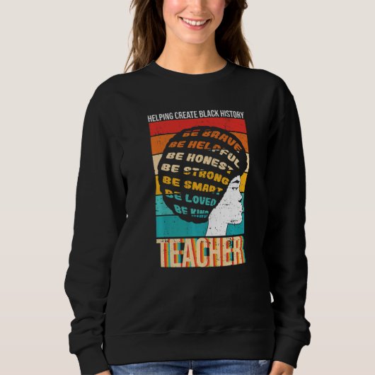 Schwarzer Lehrerbildner Afroamerikanischer Schwarz Sweatshirt (Vorderseite)