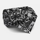 Schwarzer Leichenlook Krawatte (Gerollt)