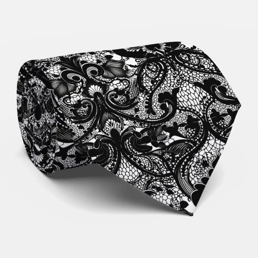 Schwarzer Leichenlook Krawatte (Gerollt)