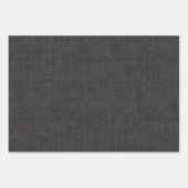 Schwarzer Leinenstoff Geschenkpapier Set (Vorderseite 3)