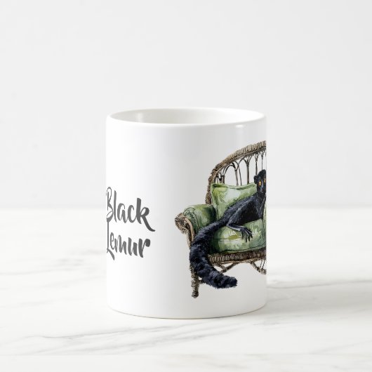 Schwarzer Lemur-Stuhl Kaffeetasse (Mittel)