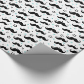 Schwarzer Lenkstangenschnurrbart und kleiner Mann Geschenkpapier (Ecke)