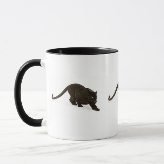 Schwarzer Leopard, der, schwarzer anpirschender Tasse (Links)