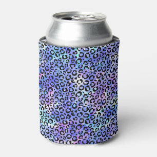 Schwarzer Leopard-Druck auf blauem Dosenkühler