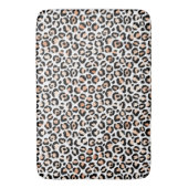 Schwarzer Leopard-Druck mit weißem Pfirsich  Badematte (Vorderseite Vertikal)