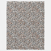 Schwarzer Leopard-Druck mit weißem Pfirsich Fleecedecke (Vorderseite)