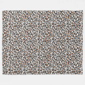 Schwarzer Leopard-Druck mit weißem Pfirsich Fleecedecke (Vorderseite (Horizontal))
