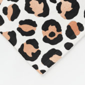 Schwarzer Leopard-Druck mit weißem Pfirsich Fleecedecke (Ecke)