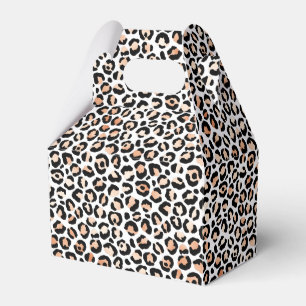 Schwarzer Leopard-Druck mit weißem Pfirsich Geschenkschachtel