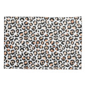 Schwarzer Leopard-Druck mit weißem Pfirsich        Kissenbezug (Rückseite-Links)