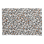Schwarzer Leopard-Druck mit weißem Pfirsich        Kissenbezug (Vorderseite-Links)
