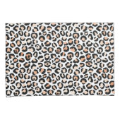 Schwarzer Leopard-Druck mit weißem Pfirsich        Kissenbezug (Vorderseite-Rechts)