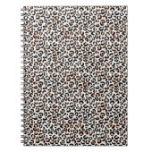 Schwarzer Leopard-Druck mit weißem Pfirsich Notizblock (Vorderseite)