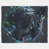 "Schwarzer Leopard" Fleecedecke (Vorderseite (Horizontal))