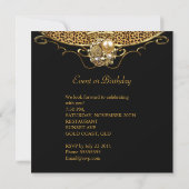 Schwarzer Leopard Gold Elegante Geburtstagsfeier Einladung (Rückseite)