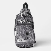 Schwarzer Leopard im Dschungel, handgezeichnet, ge Crossbody Bag (Vorderseite)