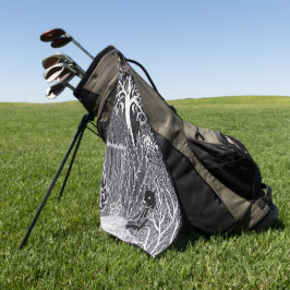 Schwarzer Leopard im Dschungel, handgezeichnet, ge Golfhandtuch