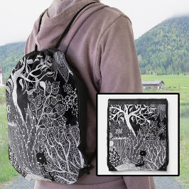 Schwarzer Leopard im Dschungel, handgezeichnet, ge Sportbeutel