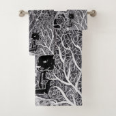Schwarzer Leopard im Dschungel - zeichnend Bleisti Badhandtuch Set (Insitu)