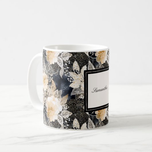 Schwarzer Leopard Kaffeetasse (Vorderseite Links)