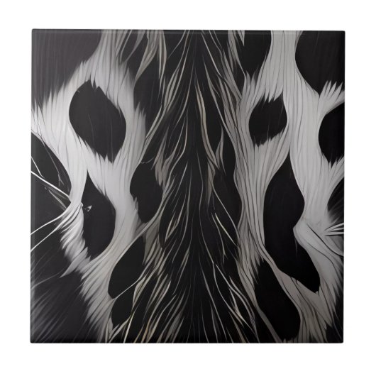 Schwarzer Leopard Keramik Tile Set Fliese (Vorderseite)