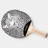 Schwarzer Leopard Kopf Illustration Tischtennis Schläger (Seitenansicht)