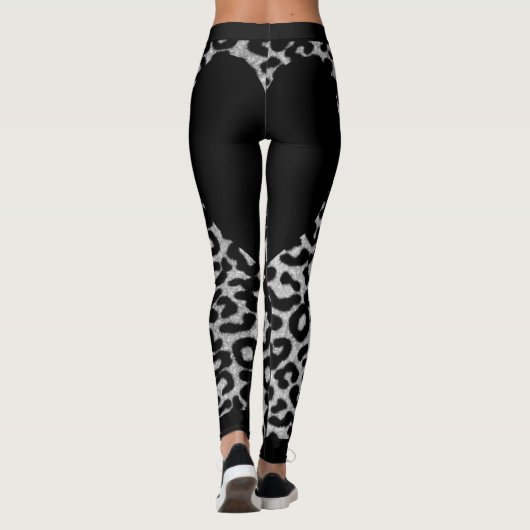 Schwarzer Leopard Leggings (Rückseite)