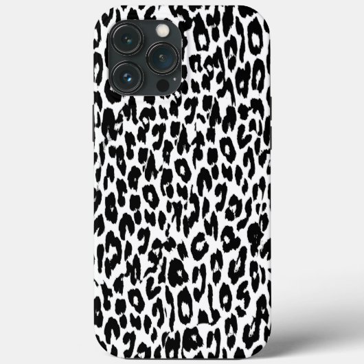 Schwarzer Leopard Print Skin Fur Case-Mate iPhone Hülle (Rückseite)