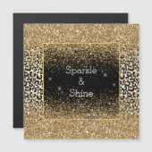 Schwarzer Leopard Printglanz Magnetkarte (Vorne/Hinten)