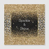 Schwarzer Leopard Printglanz Magnetkarte (Vorderseite)