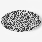 Schwarzer Leopard Printhaut Pappteller (Schrägansicht)