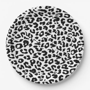 Schwarzer Leopard Printhaut Pappteller