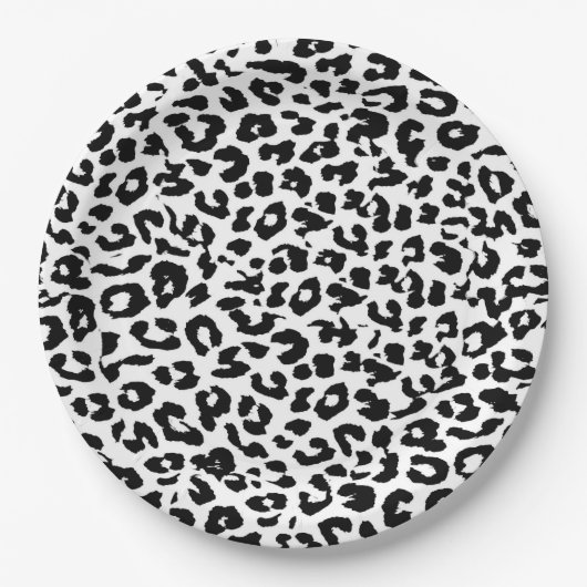 Schwarzer Leopard Printhaut Pappteller (Vorderseite)