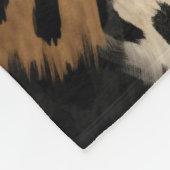 Schwarzer Leopard Tier abstrakt Fleecedecke (Ecke)
