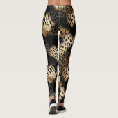Schwarzer Leopard Tier abstrakt Leggings (Rückseite)