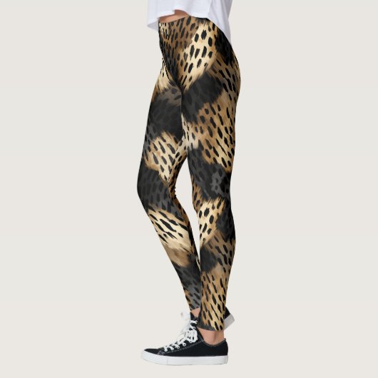 Schwarzer Leopard Tier abstrakt Leggings (Links)