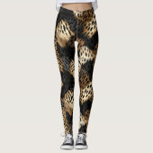 Schwarzer Leopard Tier abstrakt Leggings (Vorderseite)