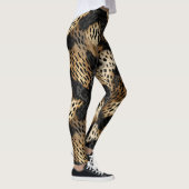 Schwarzer Leopard Tier abstrakt Leggings (Rechts)
